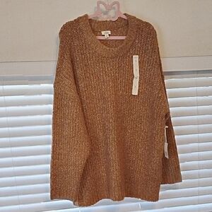 a.n.a Women's Brown Sugar Marl Round Neck Sweater, Size: XXL, NWT